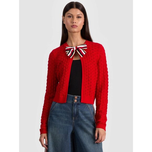 Alice + Olivia Dollie Perfect Ruby Wool Cardigan Medium NWT $440
